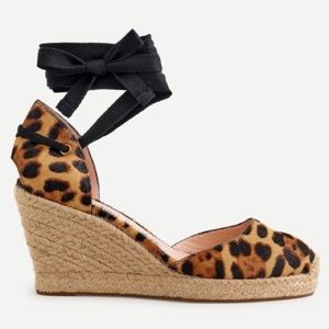 J Crew Calf Hair Espadrille Wedges — Size 9.5 — Brand new!
